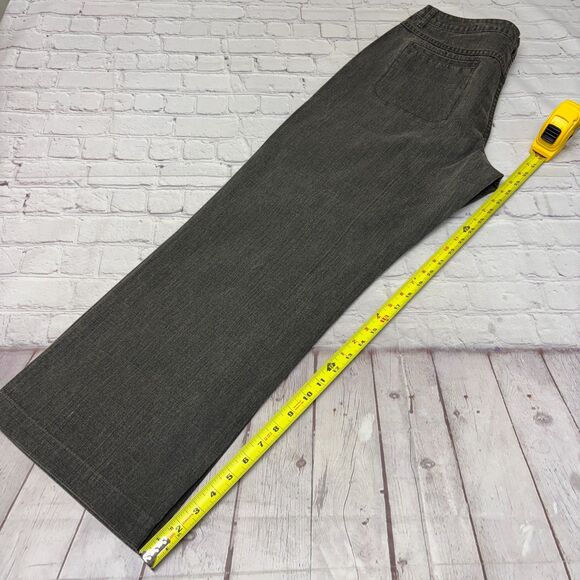 Sundance Women Utility Wide Leg Jeans Size 14 Gray Denim D046 -1 - Picture 6 of 16